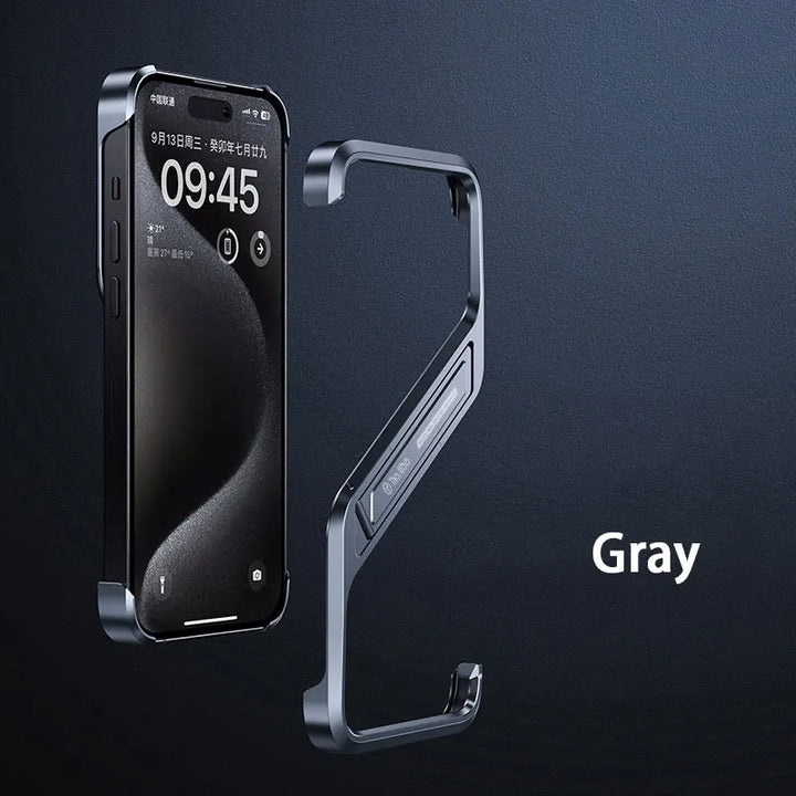 Phonava™ Metal Rimless iPhone Case with Kickstand & Heat Dissipation